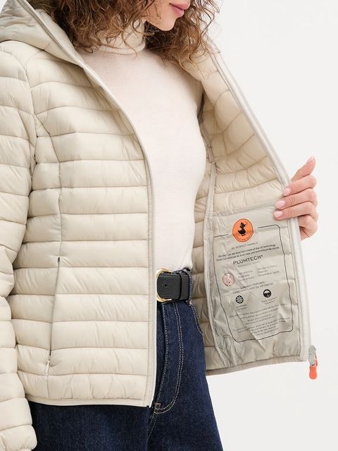 Save The Duck kurtka DAISY kolor beżowy przejściowa D33620W.GIGA01