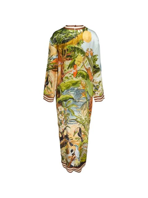 ALEMAIS tropical-print knot-detail maxi dress - Green - zdjęcie produktu nr 2