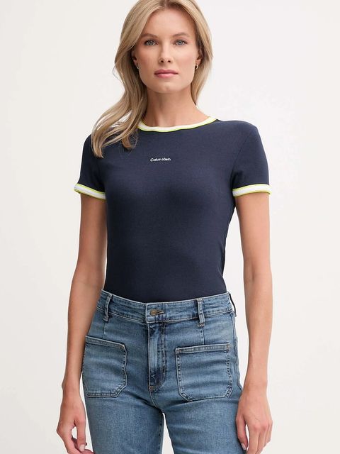 Calvin Klein Jeans t-shirt damski kolor granatowy LV047D201G - zdjęcie produktu nr 1