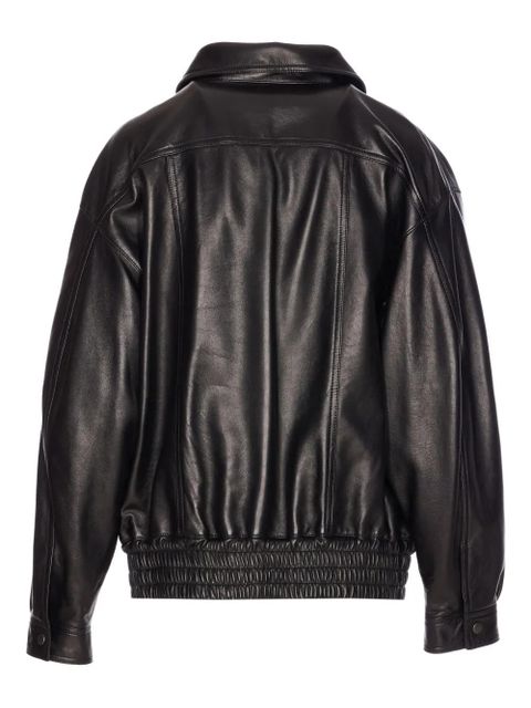 Saint Laurent high-neck pocket leather jacket - Black - zdjęcie produktu nr 2