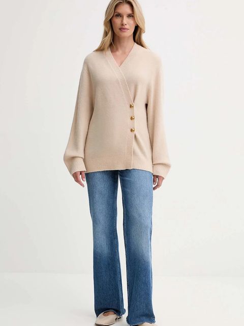 ISABELLE BLANCHE kardigan z dodatkiem wełny damski kolor beżowy IS25FW-M152-F007 - zdjęcie produktu nr 2