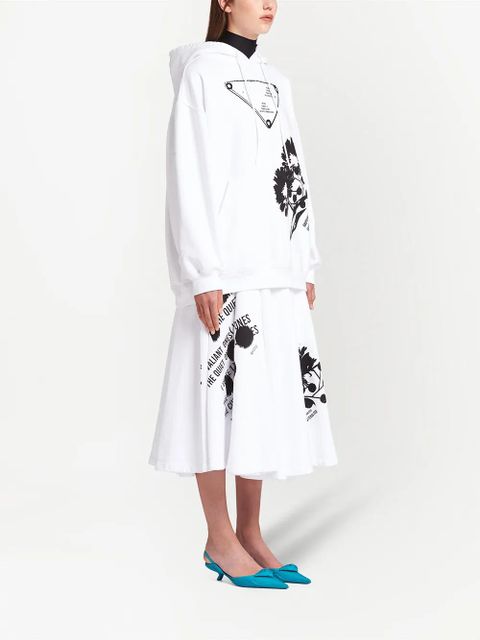 Prada graphic-print drawstring hoodie - White
