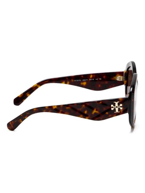 Tory Burch geometric-frame sunglasses - Brown