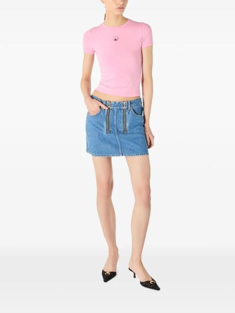 Marine Serre pearl logo baby fit T-shirt - Pink