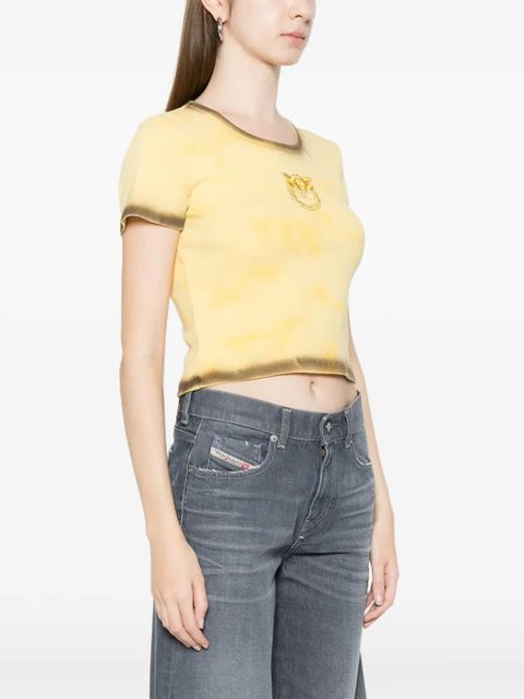 PINKO logo-embroidered T-shirt - Yellow