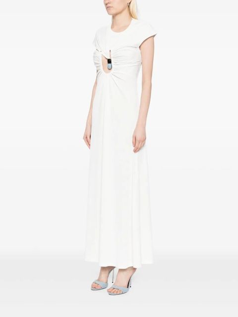 Christopher Esber Helix crystal ribbed tee dress - White