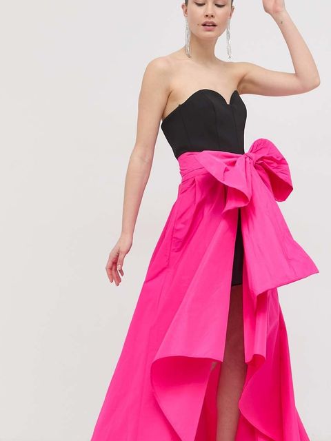 Pinko sukienka kolor różowy mini rozkloszowana