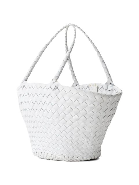 DRAGON DIFFUSION Egola woven tote bag - White
