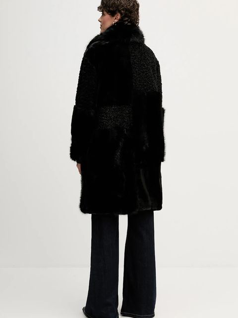 Dkny płaszcz kolor czarny