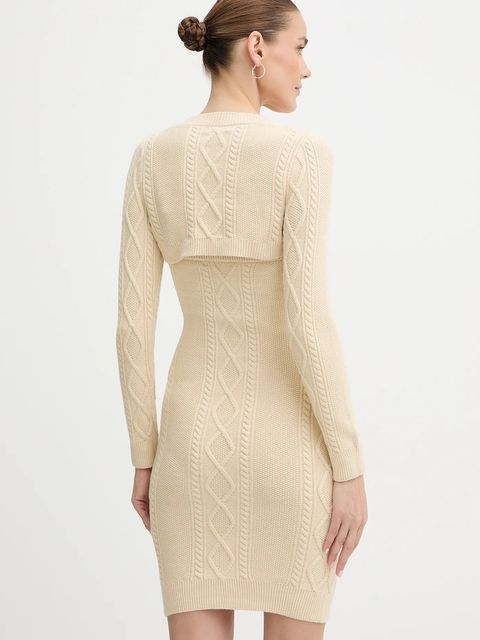 Guess sukienka DAPHNE kolor beżowy mini dopasowana W5BK61 Z2ZK2