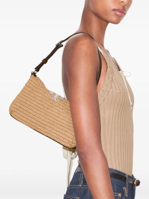 Tory Burch Eleanor raffia slim shoulder bag - Neutrals
