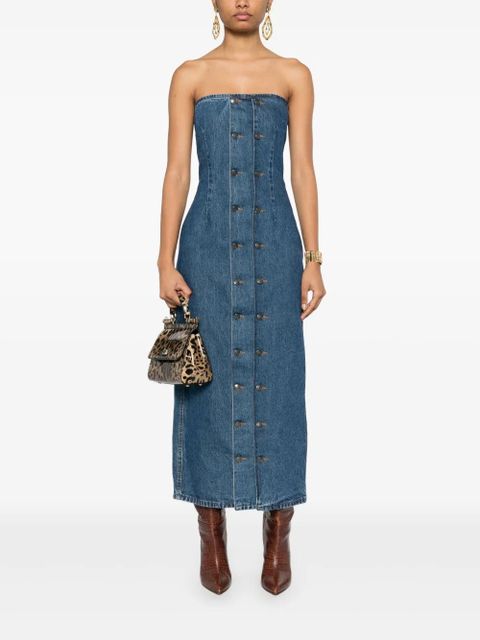 ROTATE BIRGER CHRISTENSEN button-detail denim dress - Blue - zdjęcie produktu nr 2