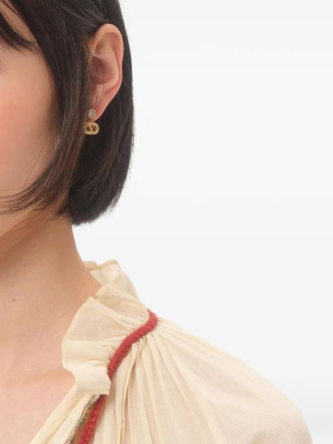 Valentino Garavani ovalette metal and Swarovski® crystal earrings - Gold - zdjęcie produktu nr 2