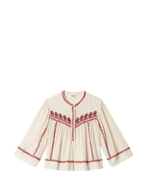 MARANT ÉTOILE JULINE embroidered top - Neutrals - zdjęcie produktu nr 1
