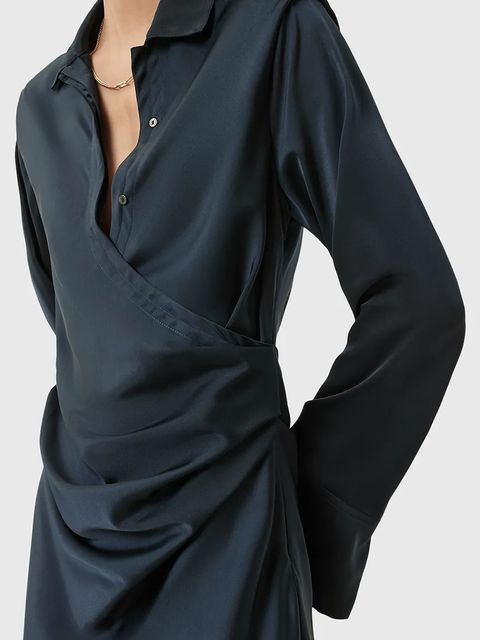 AllSaints sukienka TIRA kolor granatowy mini dopasowana W013DD