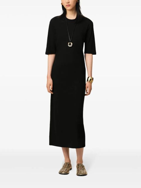 AMI Paris short-sleeved midi dress - Black