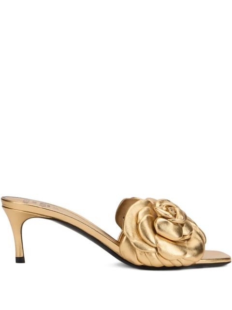 Valentino Garavani flower heeled sandals - Gold - zdjęcie produktu nr 1