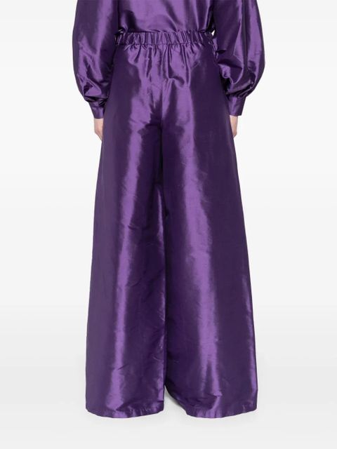 Max Mara silk wide-leg trousers - Purple