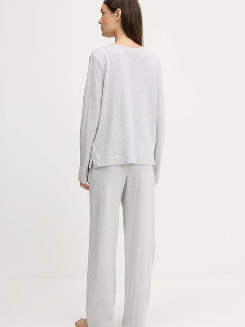 Lauren Ralph Lauren piżama bawełniana damska kolor szary bawełniana ILN72453