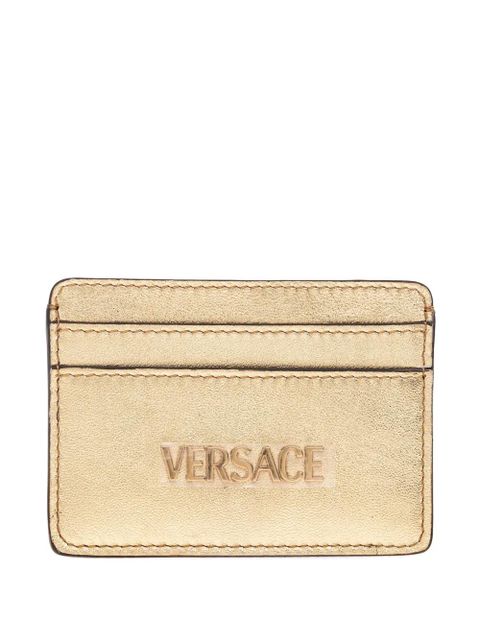 Versace metallic logo-embossed cardholder - Gold - zdjęcie produktu nr 1