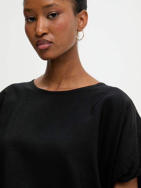 Answear.LAB bluzka z lnem damska kolor czarny gładka