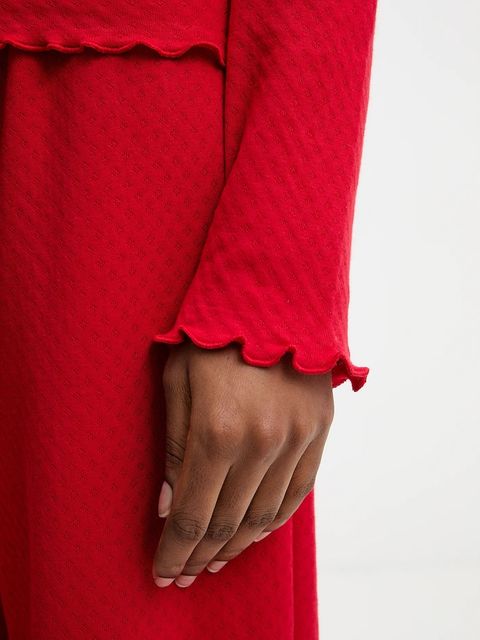 Answear Lab piżama bawełniana kolor czerwony bawełniana