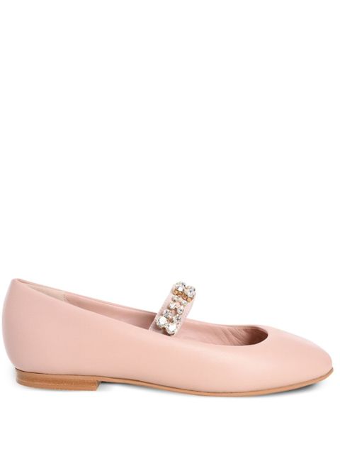 Casadei crystal-embellished ballerina shoes - Pink - zdjęcie produktu nr 1