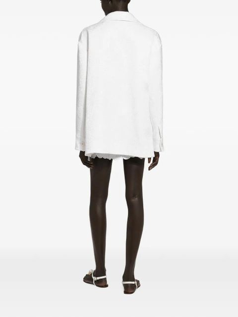 Dolce & Gabbana jacquard brocade coat - White