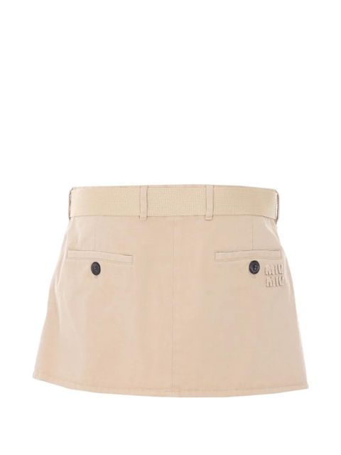 Miu Miu belted pleated mini skirt - Neutrals - zdjęcie produktu nr 2
