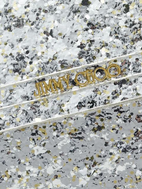 Jimmy Choo mini Candy glitter clutch bag - Grey
