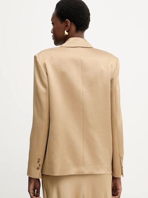 Liviana Conti marynarka kolor beżowy jednorzędowa gładka F5WS88