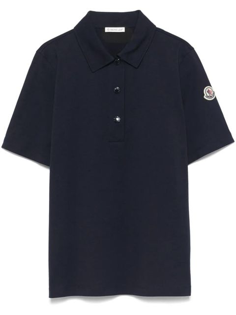 Moncler logo-patch polo shirt - Blue - zdjęcie produktu nr 1