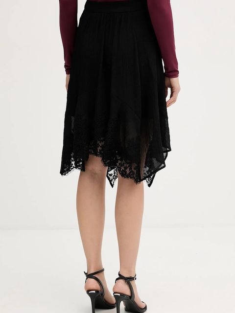 Sisley spódnica kolor czarny midi rozkloszowana 40RBL002Y - zdjęcie produktu nr 2