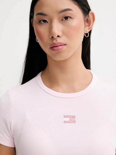 Tommy Jeans t-shirt damski kolor różowy DW0DW17881