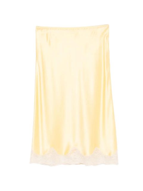 Saint Laurent lace-trim midi skirt - Yellow - zdjęcie produktu nr 1