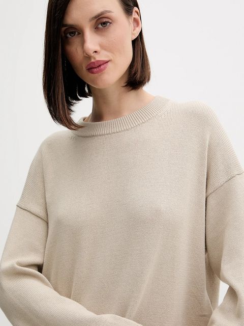 Calvin Klein Jeans sweter bawełniany damski kolor beżowy lekki LV047D305G