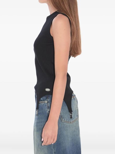 Jean Paul Gaultier ribbed hook-detail top - Black - zdjęcie produktu nr 2