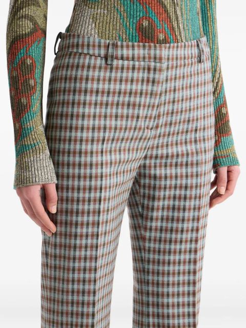 ETRO gingham flared trousers - Blue