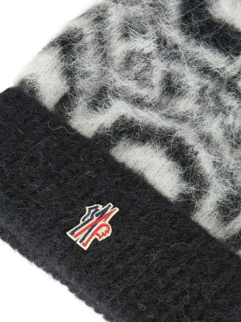 Moncler Grenoble intarsia-knit beanie - Black