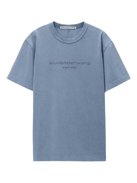 Alexander Wang logo-embroidered t-shirt - Blue - zdjęcie produktu nr 1