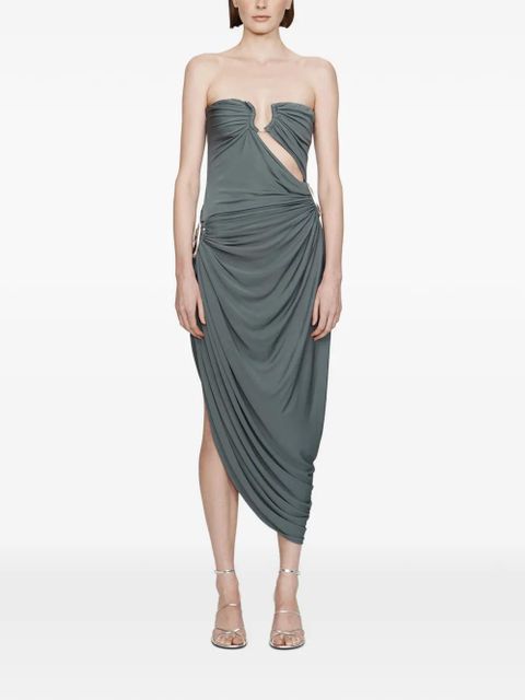 Christopher Esber Orica crystal-embellished ruched strapless dress - Grey - zdjęcie produktu nr 1