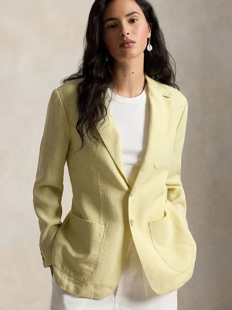 Polo Ralph Lauren marynarka jednorzędowa damska lniana - zdjęcie produktu nr 1