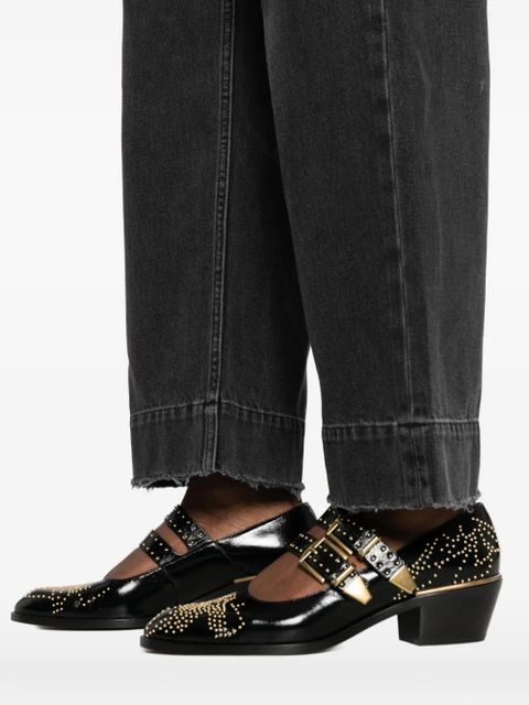 Chloé logo-patch jeans - Black