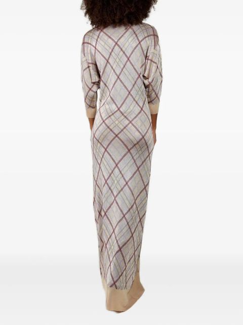 Rabanne checked cardigan dress - Neutrals