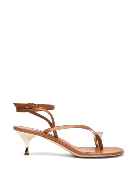 Casadei Julia crystal-embellished leather sandals - Brown - zdjęcie produktu nr 1