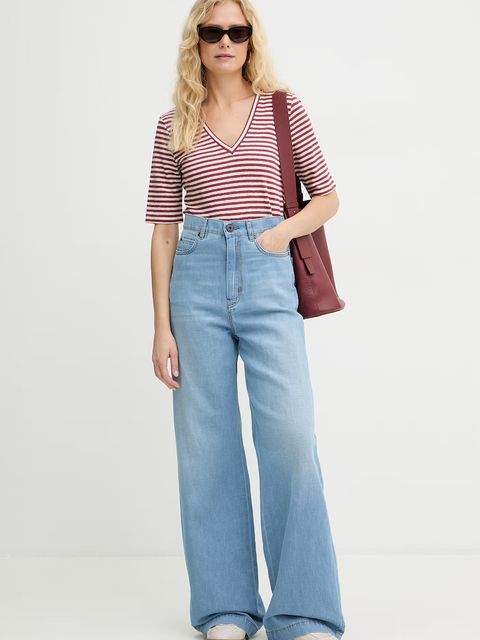 Weekend Max Mara t-shirt damski bawełniany OPZIONE - zdjęcie produktu nr 1