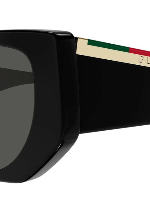 Gucci Eyewear stripe geometric sunglasses - Black