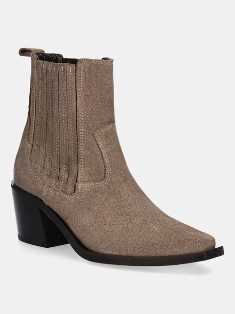 Answear.LAB sztyblety zamszowe kolor beżowy na słupku - zdjęcie produktu nr 2