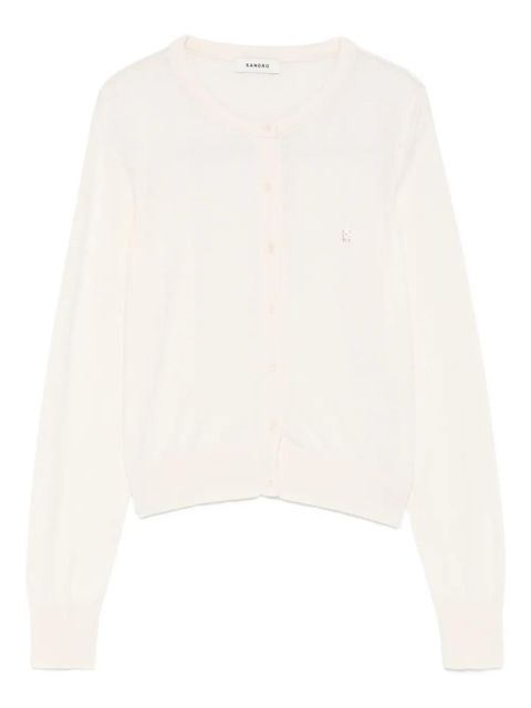 SANDRO padded-round-neck cardigan - Neutrals - zdjęcie produktu nr 1