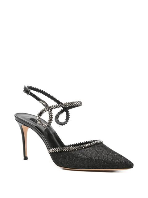 Casadei Josephine crystal-embellished sandals - Black - zdjęcie produktu nr 2